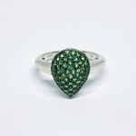Silver ring with natural green Sapphires
