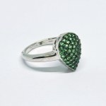 Silver ring with natural green Sapphires