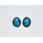 Silver clips with dyed Howlite