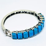 Silver Oval Bracelet with Turquoises