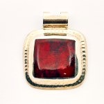 Silver Mexican Pendant with Red Jasper