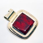 Silver Mexican Pendant with Red Jasper