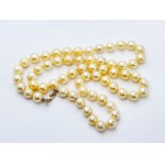 Gold Akoya saltwater pearl necklace