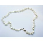 Silver Akoya saltwater pearl necklace