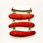 Silver Pendant with Red Coral