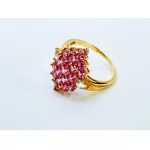 9K/375 Gold Ring with Pink and White Sapphires