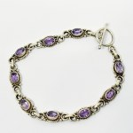 Silver Bracelet with Amethysts