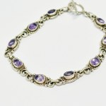 Silver Bracelet with Amethysts