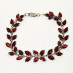 Silver Bracelet with Garnets