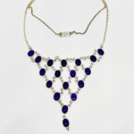 Silver necklace-collar with Amethysts