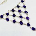 Silver necklace-collar with Amethysts