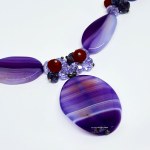 Necklace with Purple Agate and Glass