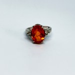 Silver ring with White Topaz and Padparadscha Topaz