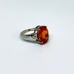 Silver ring with White Topaz and Padparadscha Topaz