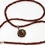 Silver Necklace with Garnets and Quartz