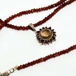 Silver Necklace with Garnets and Quartz