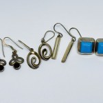 Set of 4 pairs of silver earrings