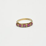 Vintage gold ring with natural Rubies and 0.08 Ct Diamonds