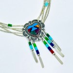Navajo silver enamel necklace
