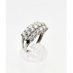 Gold (white) 585/14K ring with white zircons