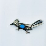 Silver Navajo Brooch with Turquoise