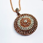 Sterling silver luxury pendant with Diamonds of approximately 2.2 Ct