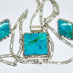 Silver set with Turquoise - necklace and earrings