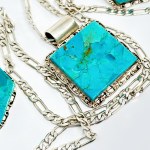 Silver set with Turquoise - necklace and earrings