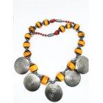Ethno jasper and howlite necklace