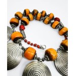 Ethno jasper and howlite necklace