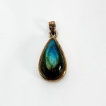 Sterling silver pendant with Labradorite in the shape of a drop