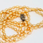 Triple Necklace of Freshwater Pearls, Silver Clasp