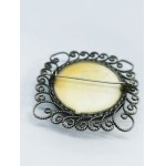 Vintage embroidered brooch