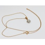 Gold 375/9K Necklace with White Zircons