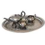Silver-plated oxidized table set