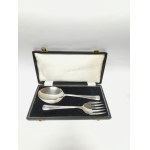 Silver-plated salad set in original box