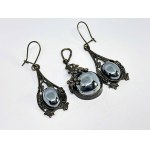 Silver floral set with Hematite