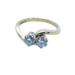 750/18k gold ring with 0.50 ct diamonds, certificate