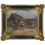 Stanisław BAGIEŃSKI (1876-1948), Przejazd ułanów przez wieś, 1920