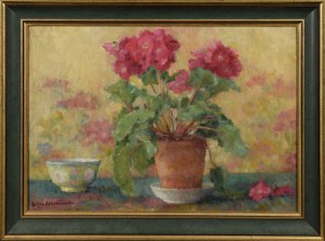 Zofia ALBINOWSKA-MINKIEWICZOWA (1886-1971), Martwa natura z kwiatami i miseczką