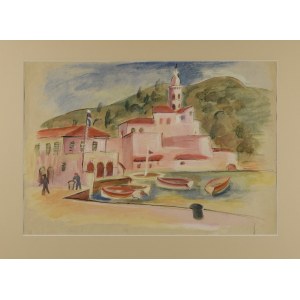 Waclaw WĄSOWICZ (1891-1942), French landscape with a port