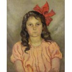 Ludwik LESZKO (1890-1957), Portret dziewczynki z czerwoną kokardą, 1940