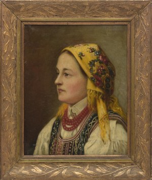 Christo KUTEW (1868-1948), Portret kobiety z czerwonymi koralami