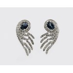 Earrings with sapphires