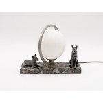 Lamp with dogs, electric