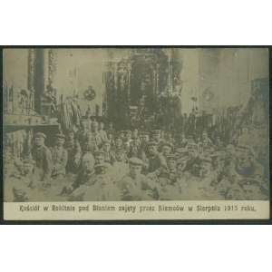 BŁONIE - Rokitno u Błonie, kostel obsazený Němci v srpnu 1919, foto. czb,