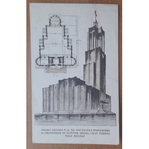 Częstochowa.Progetto della chiesa di Sant'Antonio da Padova.