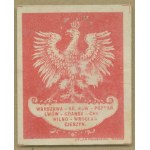 13 Fundraising Stamp Warsaw - Cracow -Poznan - Lviv - .... - Cieszyn , red and white lettering,