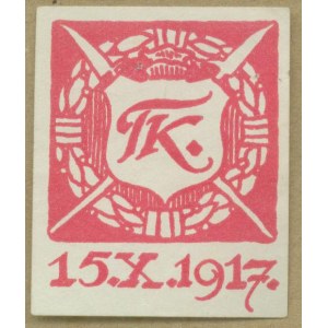 14 Sbírka razítek Tadeusze Kościuszka 15.X.1917 , písmeno červené a bílé,