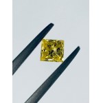 NATURAL POLISHED DIAMOND 0.45 FANCY VIVID YELLOW - GEMOLOGICAL CERTIFICATE ATTACHED -I1 - GEMOLOGICAL CERTIFICATE ATTACHED - C30610-15-LC